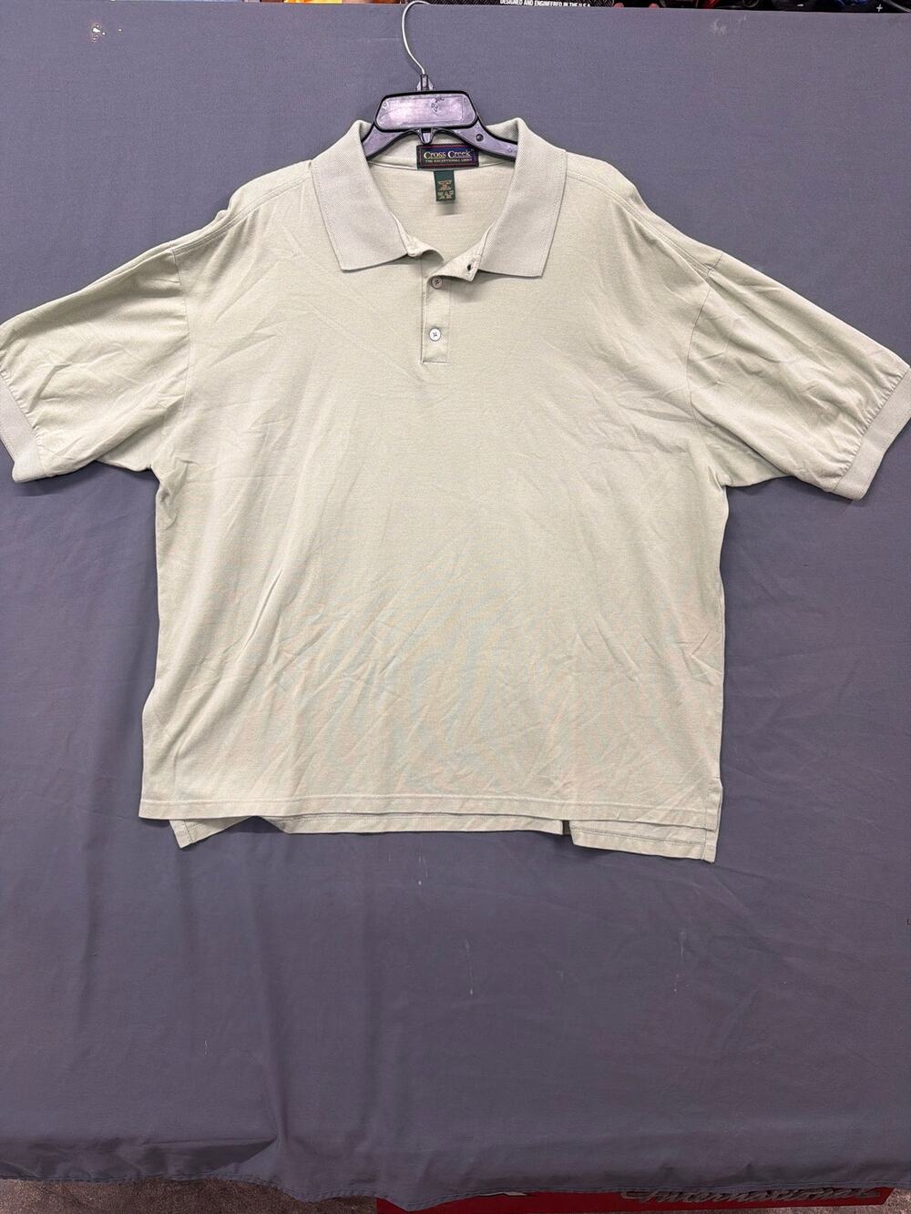 Cross Creek Mens XXL Pima Cotton Polo Shirt Light Green Short Sleeve Golf
